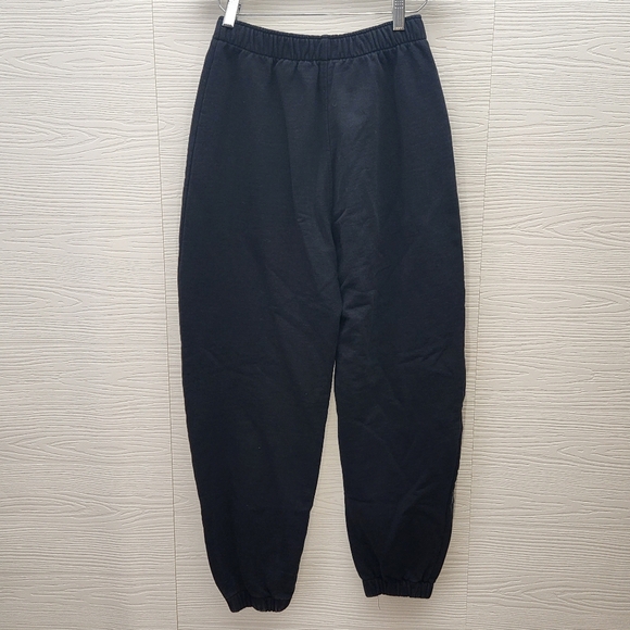 Zara Foil Metallic Paint Joggers Sweatpants Black Silver Size Small - Picture 7 of 9